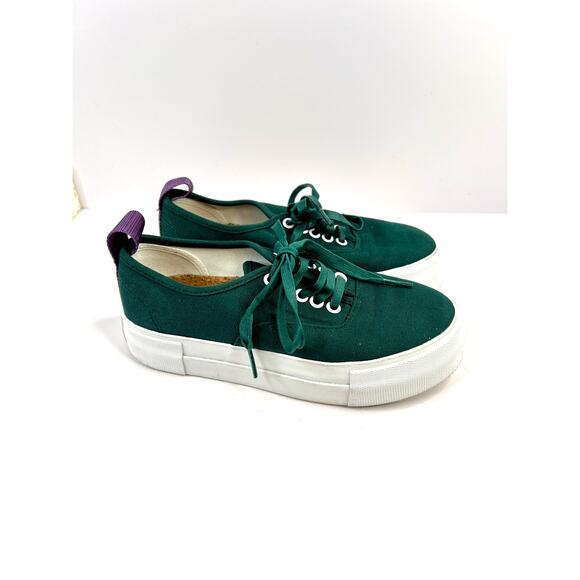 Eytys Mother Canvas Flat Shoes Sneakers Bottle Green Women's Size 6 - Picture 2 of 12
